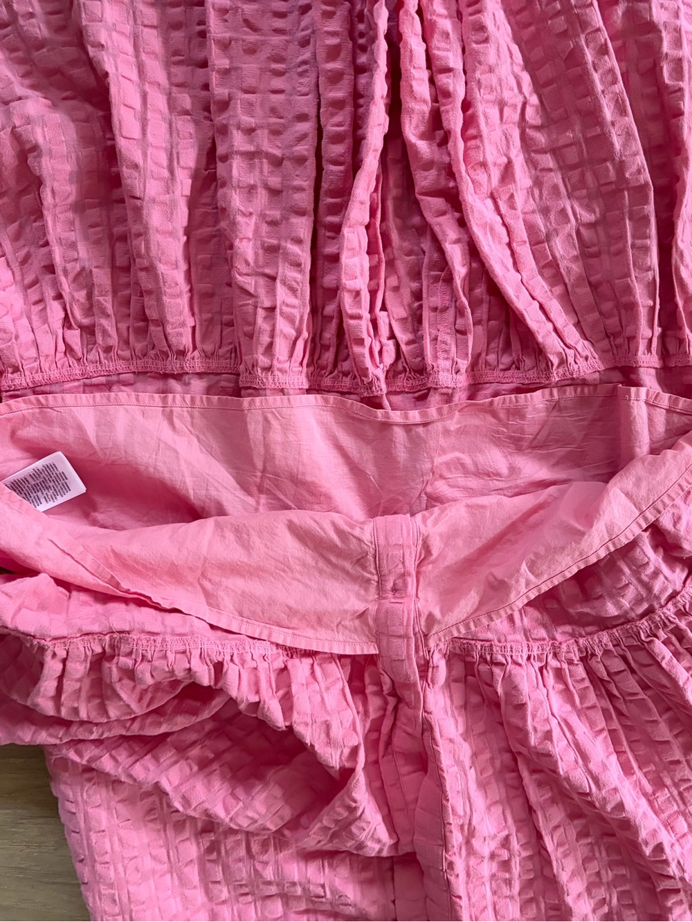 Lauren Ralph Lauren black label 100% cotton pink drop waist pink midi dress - 10 - Picture 6 of 8